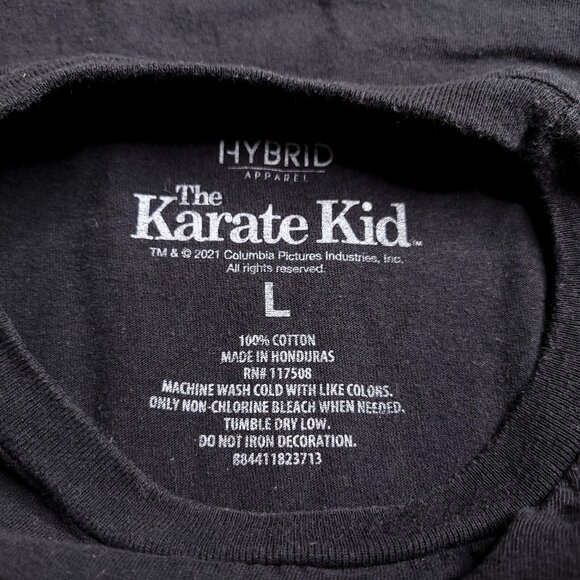Retro Karate Kid Mens T-Shirt Cobra Kai Large All Valley Tournament 1984 Black - Picture 4 of 4